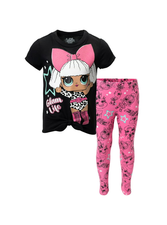 L.O.L. Surprise! M.C. Swag Diva Neon Q.T. Big Girls T-Shirt and Leggings Outfit Set Little Kid to Big Kid