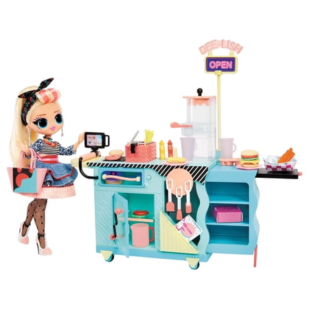L.O.L. Surprise O.M.G. To-Go Diner Playset with 45+ Surprises Including Color Change Features and Exclusive Fashion Doll, Miss Sundae – Great Gift for Kids Ages 4+