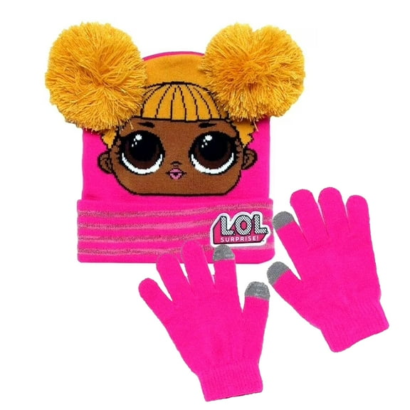 L.O.L Surprise Queen Bee 2 Piece Set, Includes Beanie Hat & Texting Glove Set, Perfect For Ages 4 & Up
