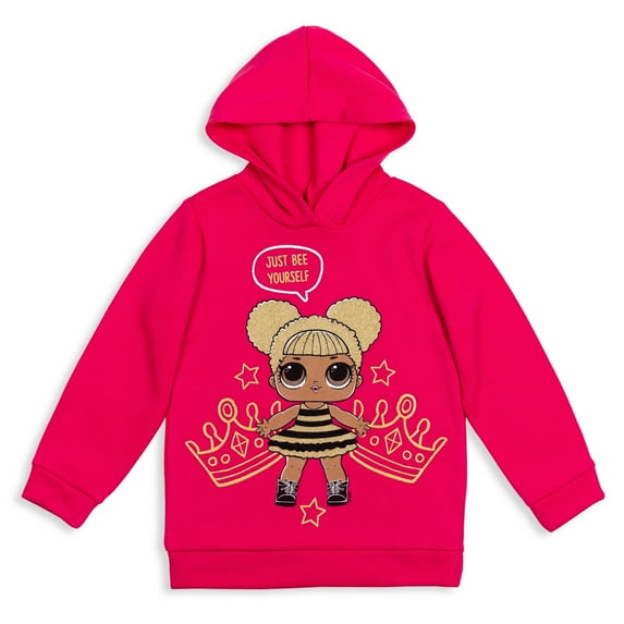 L.O.L. Surprise! Queen Bee Big Girls Fleece Pullover Hoodie Little Kid to Big Kid