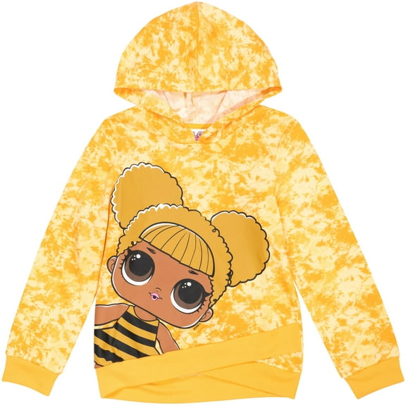 L.O.L. Surprise! Queen Bee Little Girls French Terry Pullover Crossover Hoodie Little Kid to Big Kid