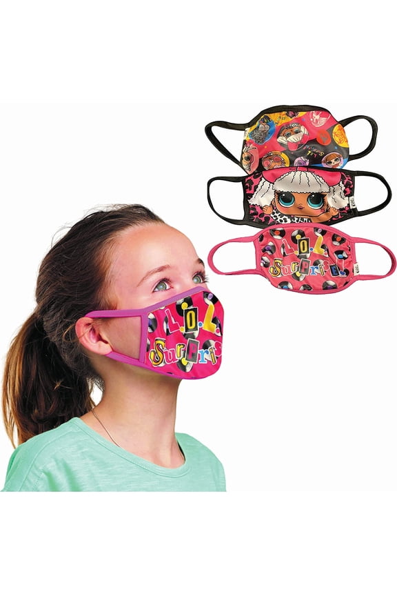 L.O.L Surprise! Remix Kids Fabric Face Masks with Ear Loops (3 Pack)