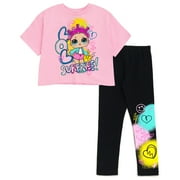 L.O.L. Surprise! Roller Sk8er Boxy T-Shirt and Leggings Outfit Set Graffiti Little Kid to Big Kid