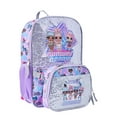 thumbnail image 1 of L.O.L Surprise! Runway Ready Girls 17" Laptop Backpack 2-Piece Set with Lunch Tote Bag, Silver Purple, 1 of 5