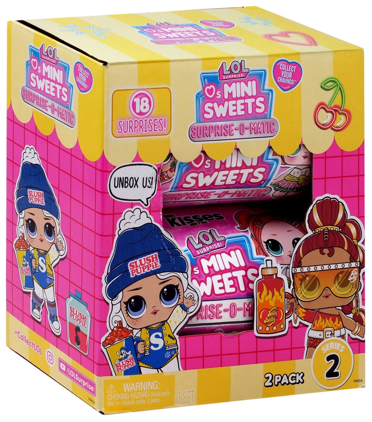 L.O.L. Surprise Series 2 Surprise O Matic 18 surprises Dolls, Outfits 2 Pack Peeps and Jelly Belly