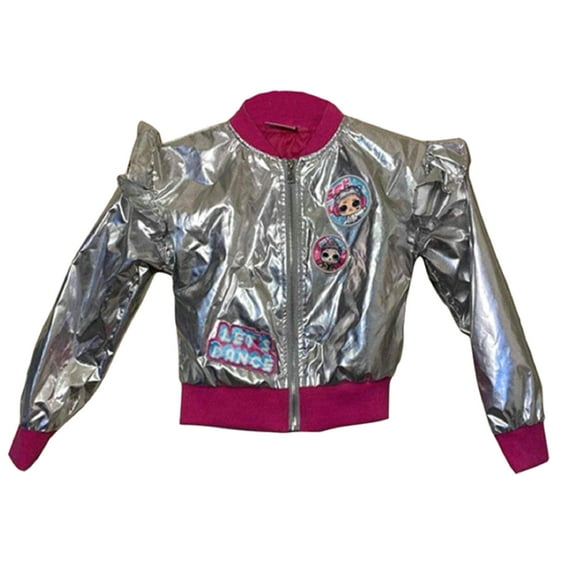 L.O.L. Surprise! Silver & Pink Big Girls Bomber Jacket - size 2XL