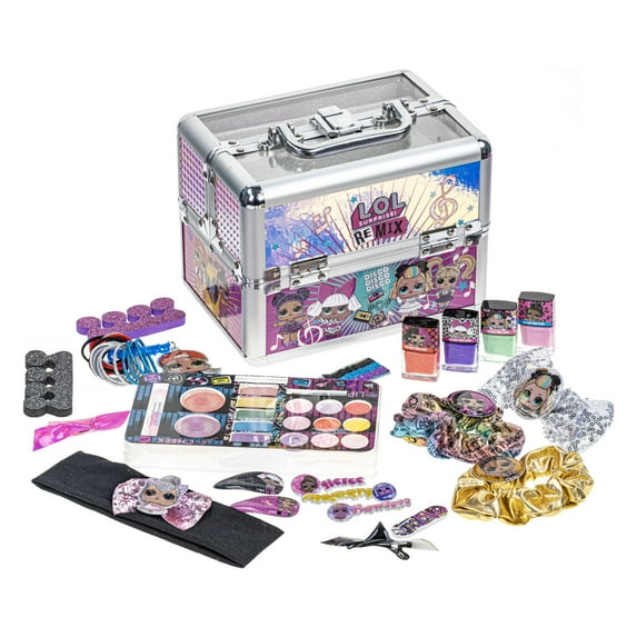 L.O.L. Surprise! Train Case Makeup Set Toys for Girls Washable Makeup for Kids Pretend Play Makeup