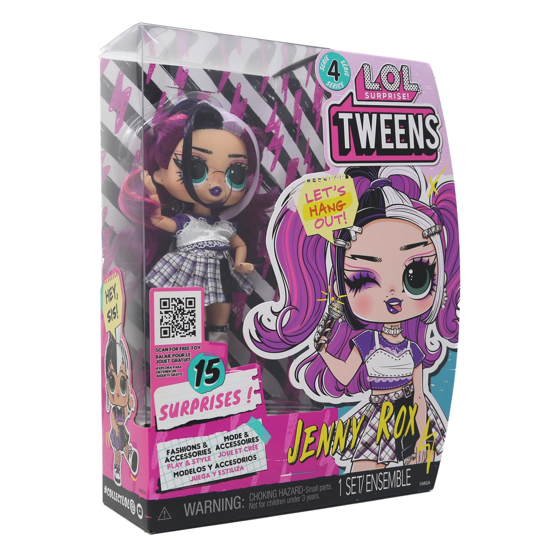 Jenny × OMG ミックススポア L.O.L. Surprise! Tweens Series 4 Fashion Doll Jenny Rox with 15