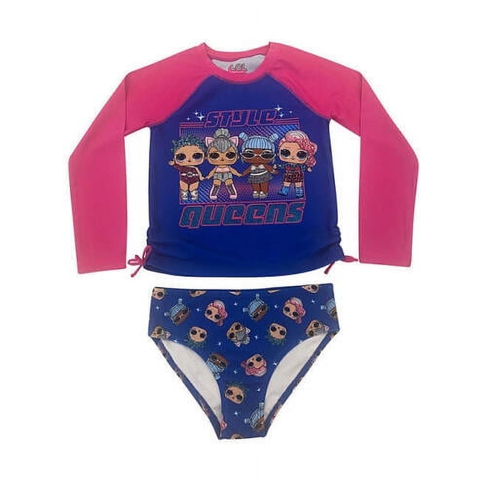 L.O.L. Surprise! Two-Piece Rash Guard and Brief Set, Size 10-12, Blue ...
