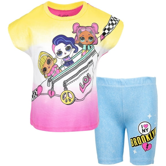 L.O.L. Surprise! Unity Big Girls T-Shirt and Bike Shorts Outfit Set Little Kid to Big Kid