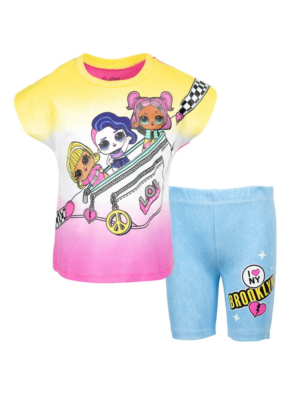L.O.L. Surprise! Unity Little Girls T-Shirt and Bike Shorts Outfit Set Little Kid to Big Kid
