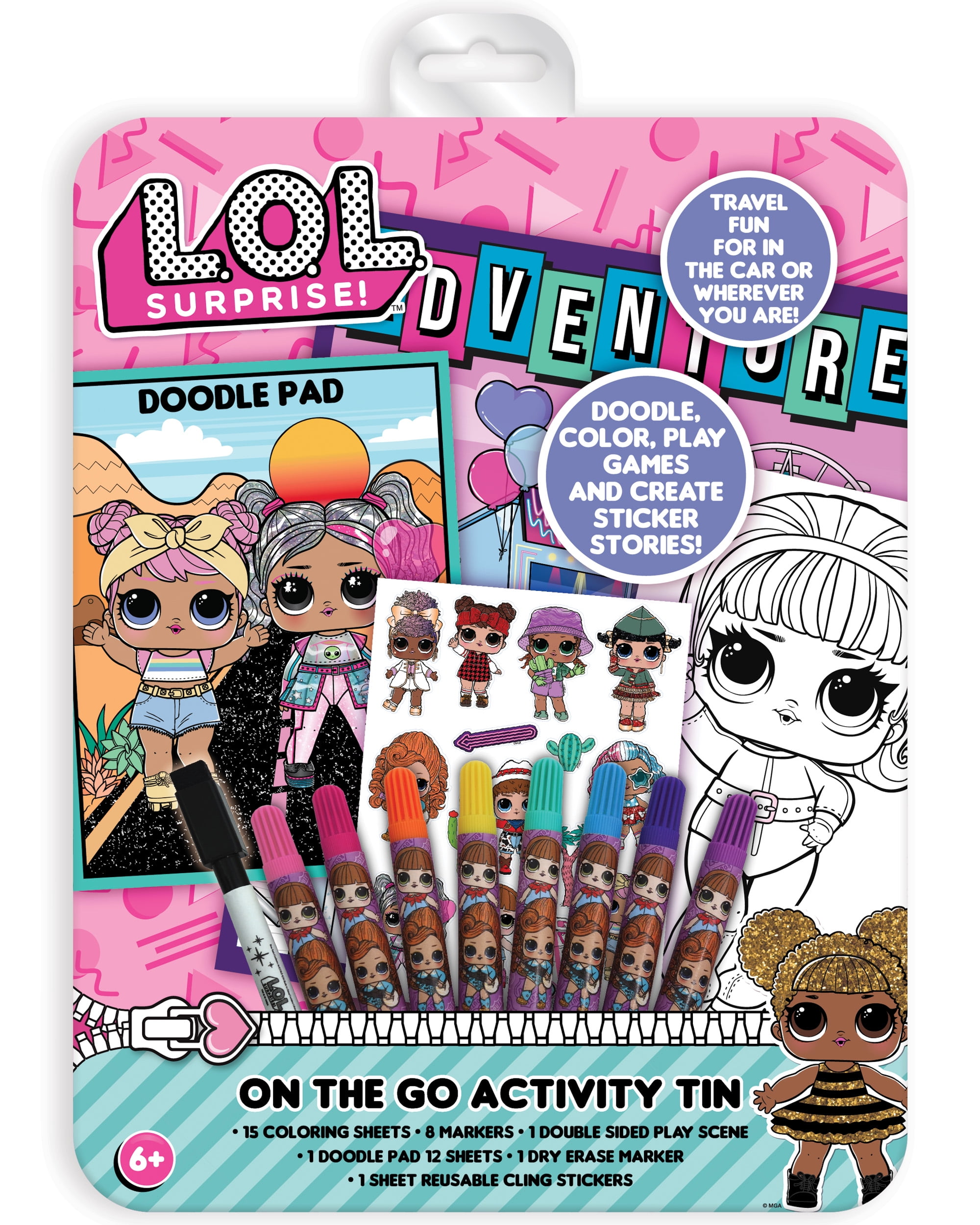 LOL Surprise Dolls Girls Art Kit Stickers Markers and Crayons 150 Piece Set