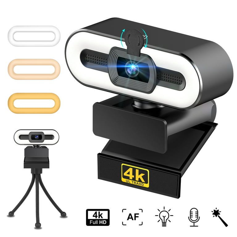 L OMAXFR 4K Webcam with Microphone for Desktop, Streaming Webcam