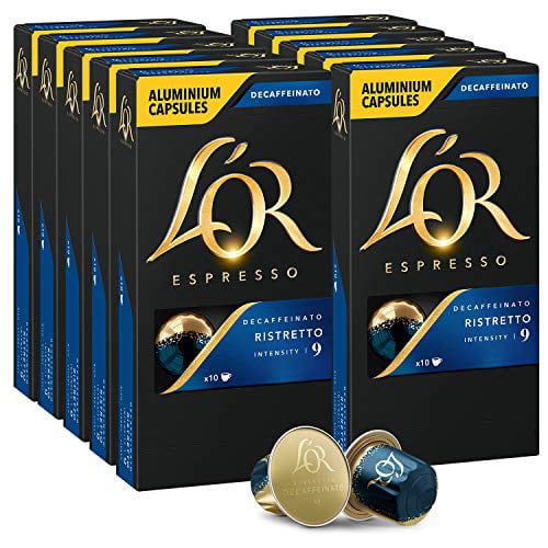 L'OR DECAF Espresso Capsules, 100 Count DECAF Ristretto, Single-Serve  Aluminum Coffee Capsules Compatible with the L'OR BARISTA System &  Nespresso Original Machines 