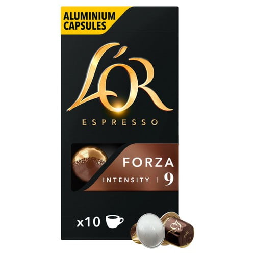 L'OR Forza Coffee Pods Intensity 9, 10 pods per pack, British Import (Pack of 3)