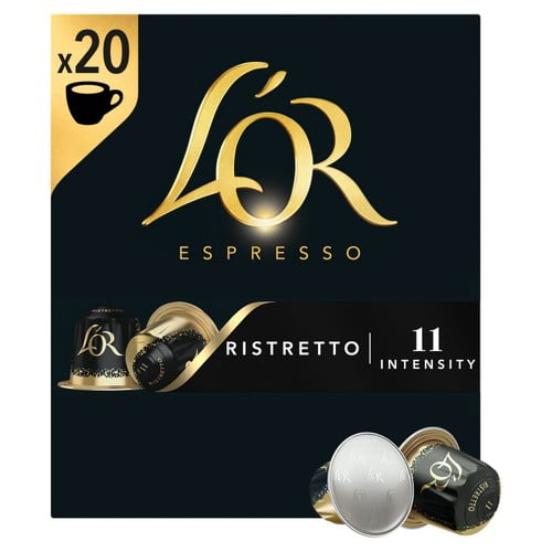 L'OR Ristretto Coffee Pods Intensity 11, 20 pods per pack, British Import (Pack of 3)