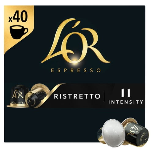 L'OR Ristretto Coffee Pods Intensity 11, 40 pods per pack, British Import (Pack of 3)