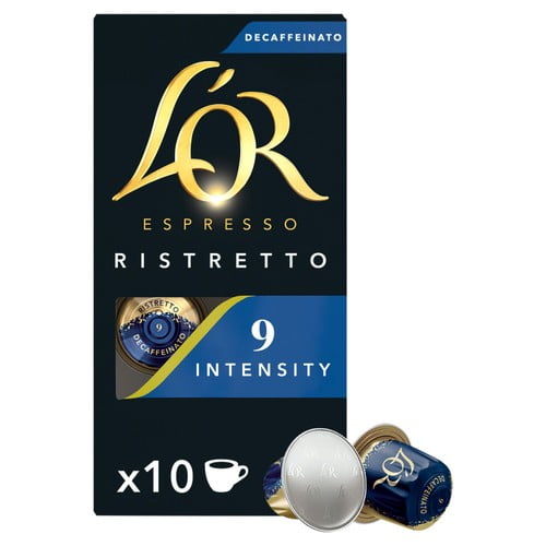 L'OR Ristretto Decaf Coffee Pods Intensity 9, 10 pods per pack, British Import (Pack of 3)