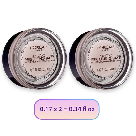 L'OREAL Magic Perfecting Base Face Primer, 0.17x2 Mini Total 0.34 FL (oz).