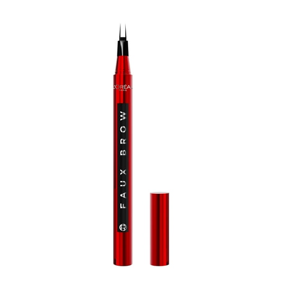 L'Oreal Paris Faux Brow Waterproof Eyebrow Color Pen with Hair-like Tip, Soft Black, 0.04 fl oz