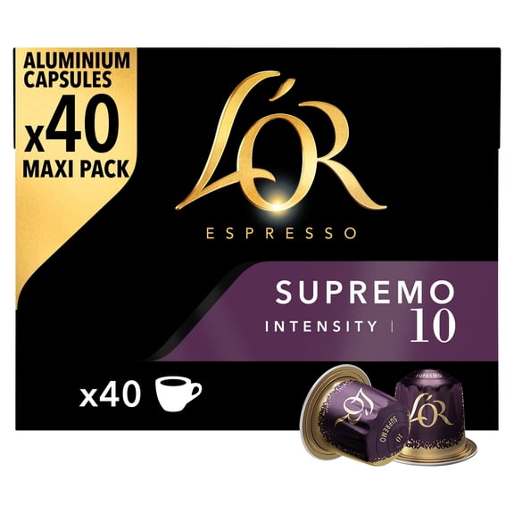 L'Or Espresso Supremo Coffee Pods x 40 Intensity 10 208g Imported from Britain