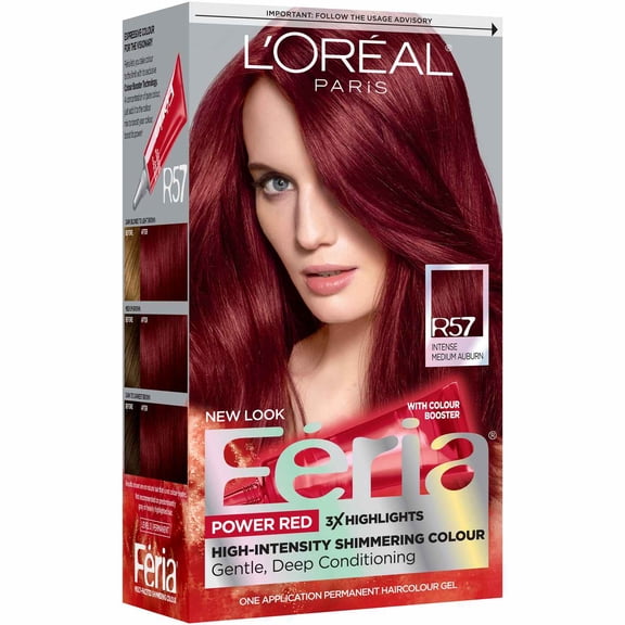L'Oral Paris Feria Multi-Faceted Permanent Hair Color - R57 Intense Medium Auburn - Each