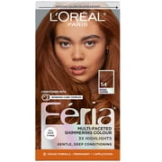 LOreal Paris Feria Multi-Faceted Shimmering Permanent Hair Color, 54 Spiced Copper, 1 kit