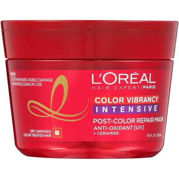 L'Oréal Paris Hair Expert Color Vibrancy Intensive Post-Color Repair Mask, Repairing for Dry Hair, 8.5 fl. oz. Jar