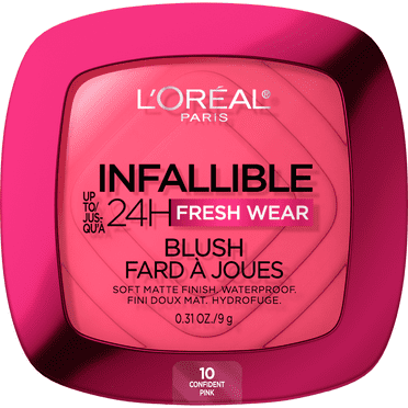 L'Oréal Paris Infallible Blush, Soft Matte Finish, Up to 24H, Confident Pink, 0.31 oz