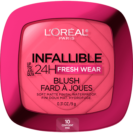 L'Oréal Paris Infallible Blush, Soft Matte Finish, Up to 24H, Confident Pink, 0.31 oz