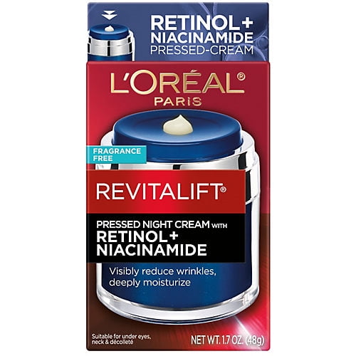 L'Oréal Paris Revitalift Pressed Night Moisturizer with Retinol, Niacinamide - 1.7 oz (Pack of 1)