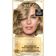 L'Oréal Paris Superior Preference Fade-Defying Adult Permanent Hair Color, 7A Dark Ash Blonde, 1 Kit