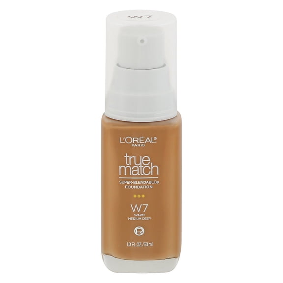 L'Oral Paris True Match Super-Blendable Liquid Foundation - W7 Warm Medium Deep - 1 oz Packaging may vary