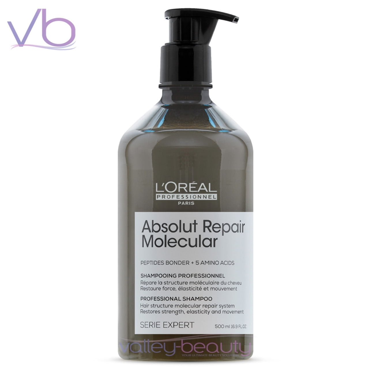 L’Oreal Absolut Repair Molecular Shampoo | Sulfate-Free Hair Structure Repair System, 16.9 fl.oz.
