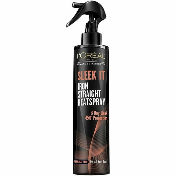 L'Oreal Advanced Hairstyle Sleek It Iron Straight Heat Spray 5.70 oz (Pack of 3)