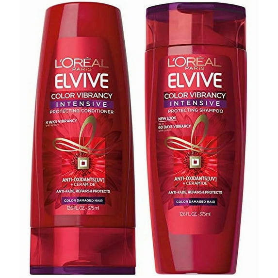 L,Oreal Color Vibrancy Intensive Shampoo And Conditioner Set, 12.6 Ounces Each (Bundle: 2 Items)