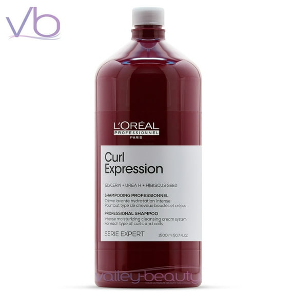 L’Oreal Curl Expression Moisturizing Shampoo with Pump | Gentle Cream Cleanser for Curly, Coily and Wavy Hair, 1500ml