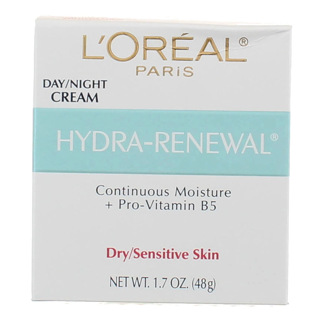 L'Oreal Dermo-Expertise Hydra-Renewal Continuous Moisture Cream Dry/Sensitive Skin 1.70 oz (Pack of 6)