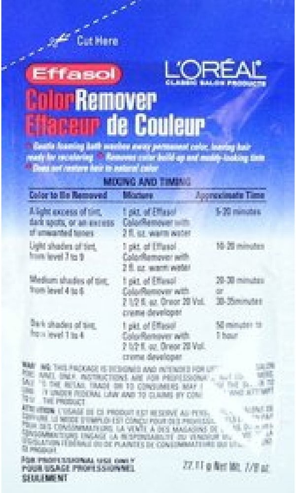 L'Oreal Paris Effasol Color Remover, 0.86 oz, Removes Color Build-Up ...