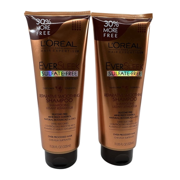 L'Oreal Eversleek Reparative Smoothing Shampoo Over Processed Hair 11.05 oz Set of 2