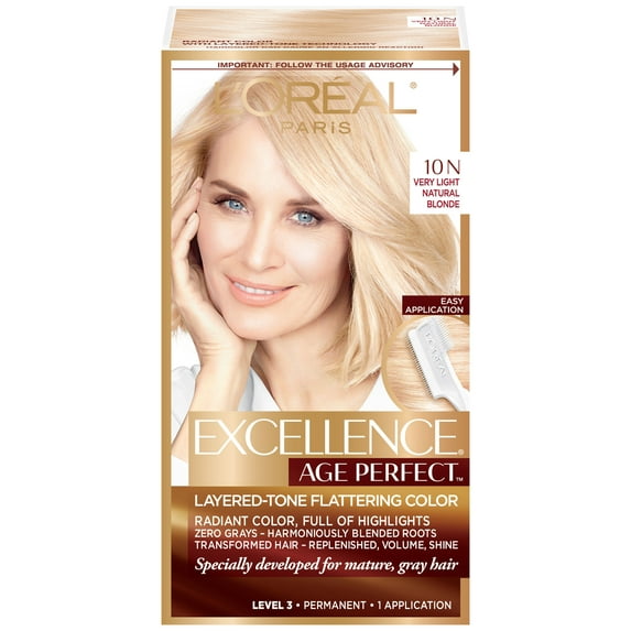 L'Oreal Excellence Age Perfect Hair Color, Very Light Natural Blonde 10N