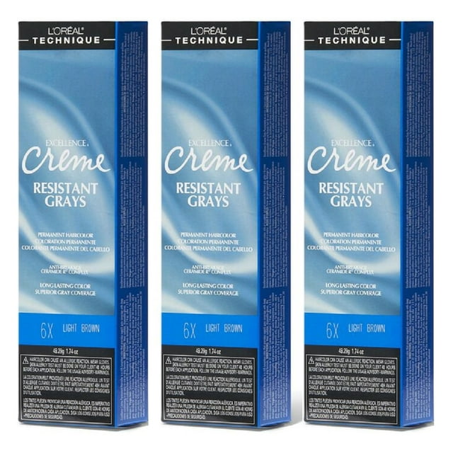 L'Oreal Excellence Creme 6X Light Brown Gray Resistant Color HC06232