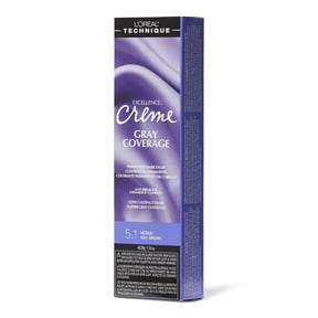 L'Oreal Excellence Creme Gray Coverage Permanent Hair Color, Medium Ash Brown, 5.1, 1.74 oz