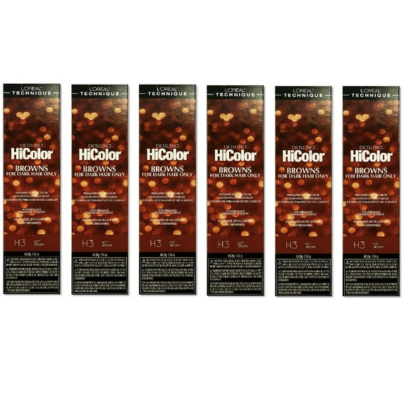 L'Oreal Excellence Creme HiColor H3 Soft Brown Hair Tint HC-05115 (6 Pack)