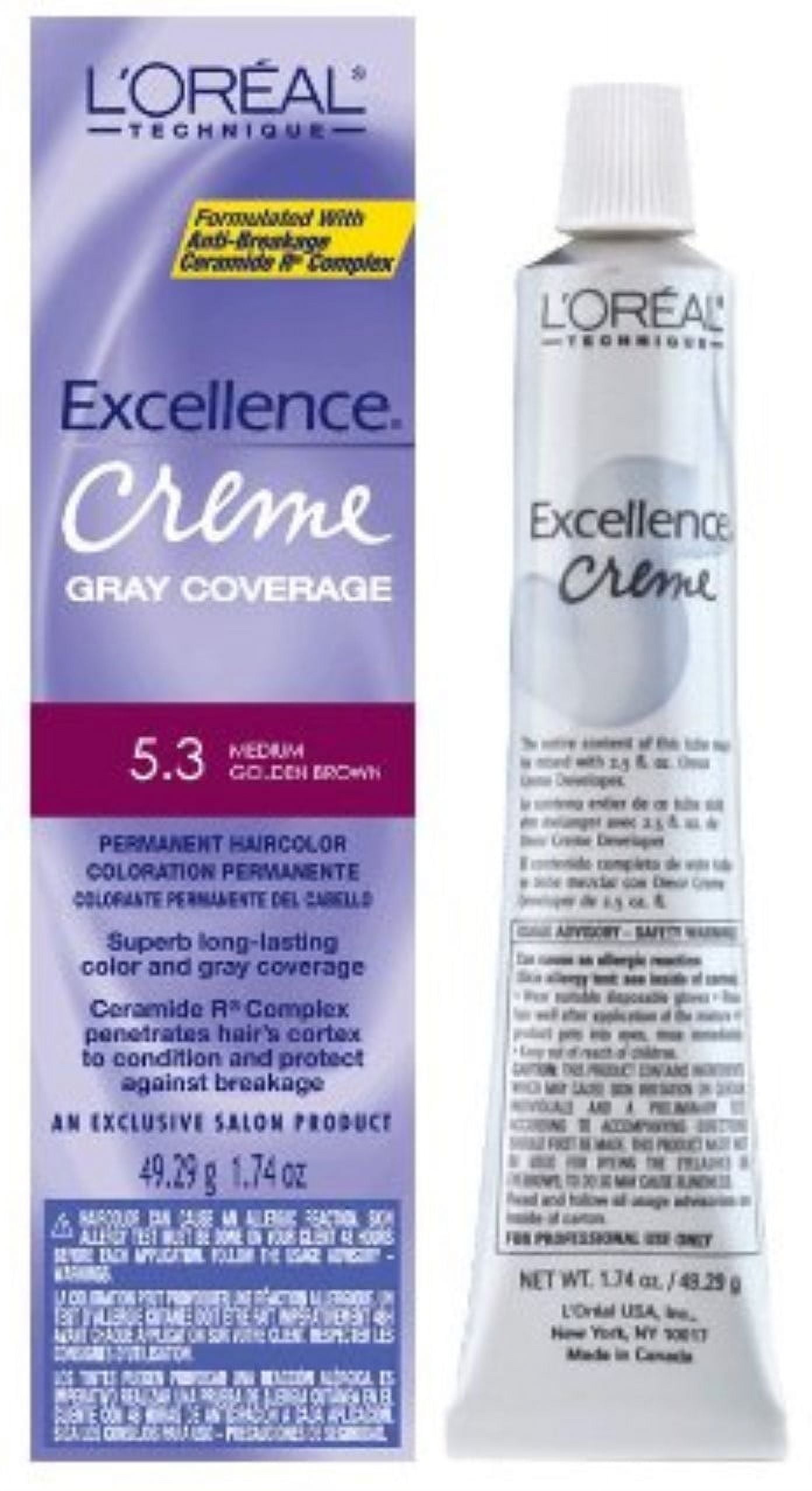 L'Oreal Excellence Creme Permanent Hair Color, Medium Golden Brown