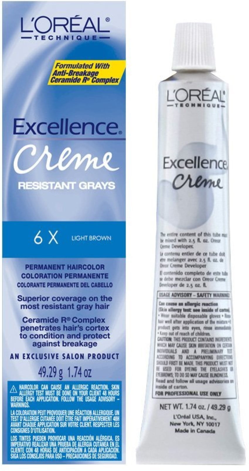 L'Oreal Excellence Creme Resistant 6X Light Brown, 1.74 oz (Pack of 6)
