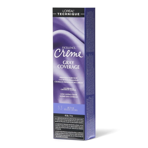 L'Oreal Excellence Gray Coverage Permanent Creme 5.3 Medium Golden Brown 1.74 oz