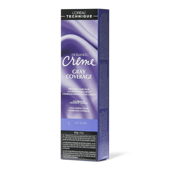 L'Oreal Excellence Gray Coverage Permanent Creme 9 Light Blonde 1.74 oz