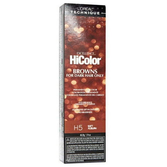 L'Oreal Excellence HiColor Browns H5 Soft Auburn, 1.74 Oz., Pack of 12