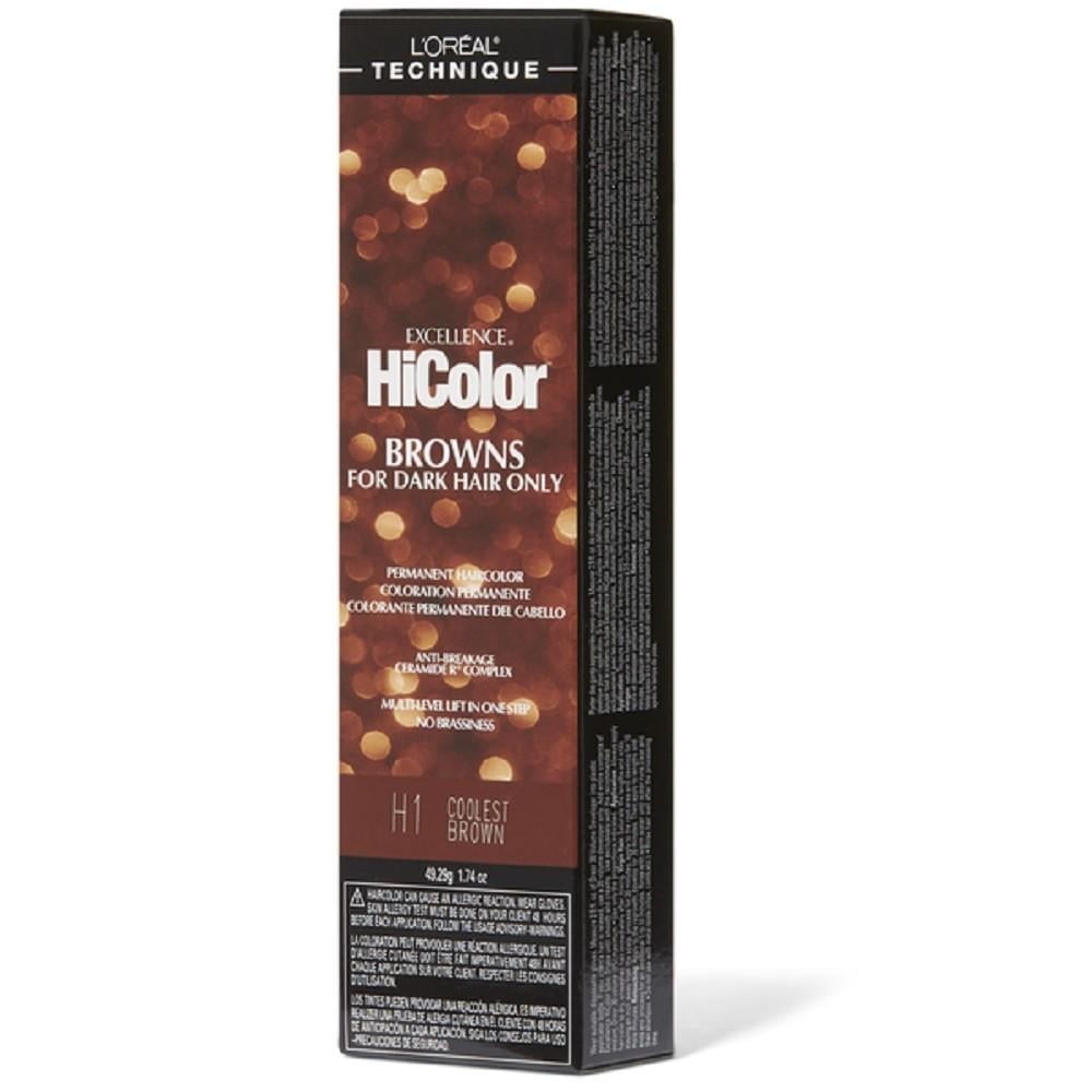 L'Oreal Excellence HiColor, Coolest Brown, H1, 1.74 oz - Walmart.com